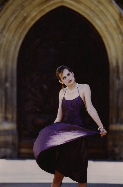 © Model: Persephone in Bruce Oldfield, Photographer: Chris Roberts © 1981, Hair: Ian Robson, Makeup: Arianne. Bath