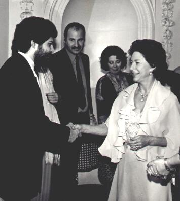 Me being presented to Princess Margaret at the silk commission fashion show Edinburgh just before Princess Diana's wedding in 1981